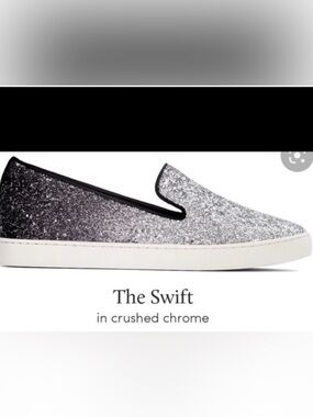 Birdies The Swift Sneaker in Crushed Chrome 6.5 Glitter Sparkles